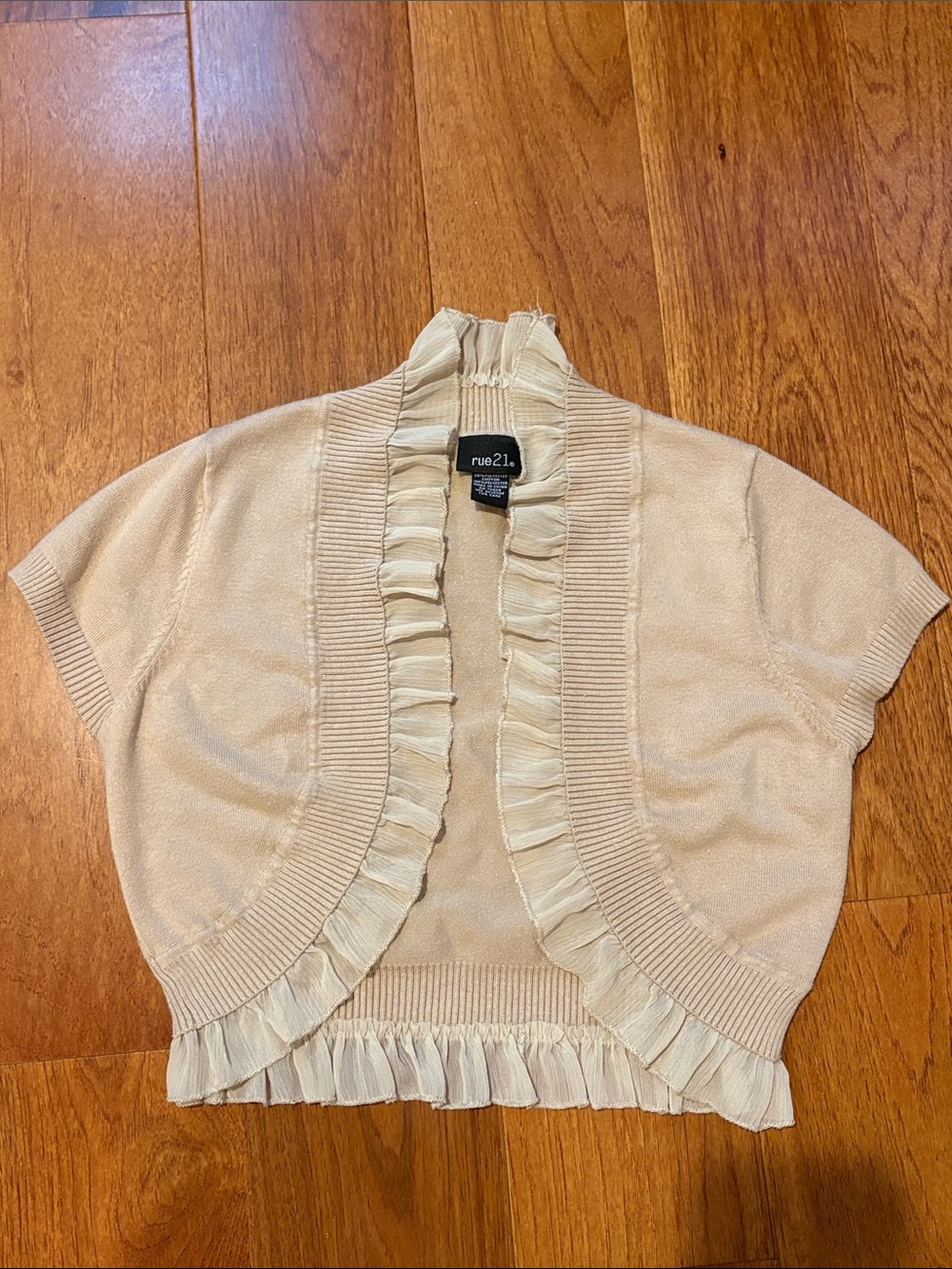 Rue21 Beige Ruffled Sweater